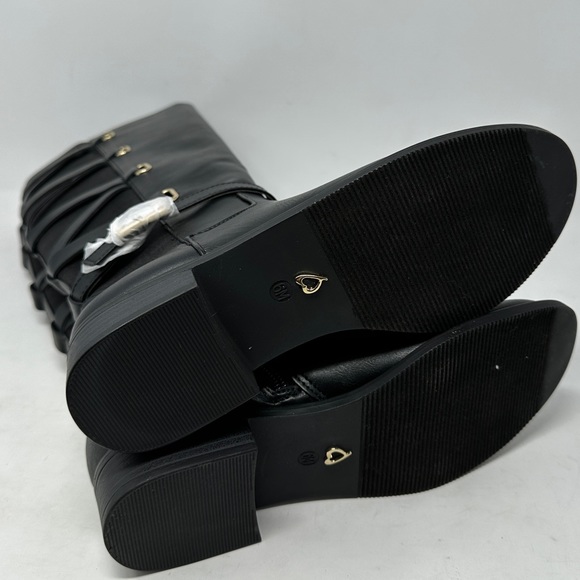 Thalia Sodi Women’s Veronika Faux Leather Riding Boots Black Medium NIB 6M - Picture 6 of 10